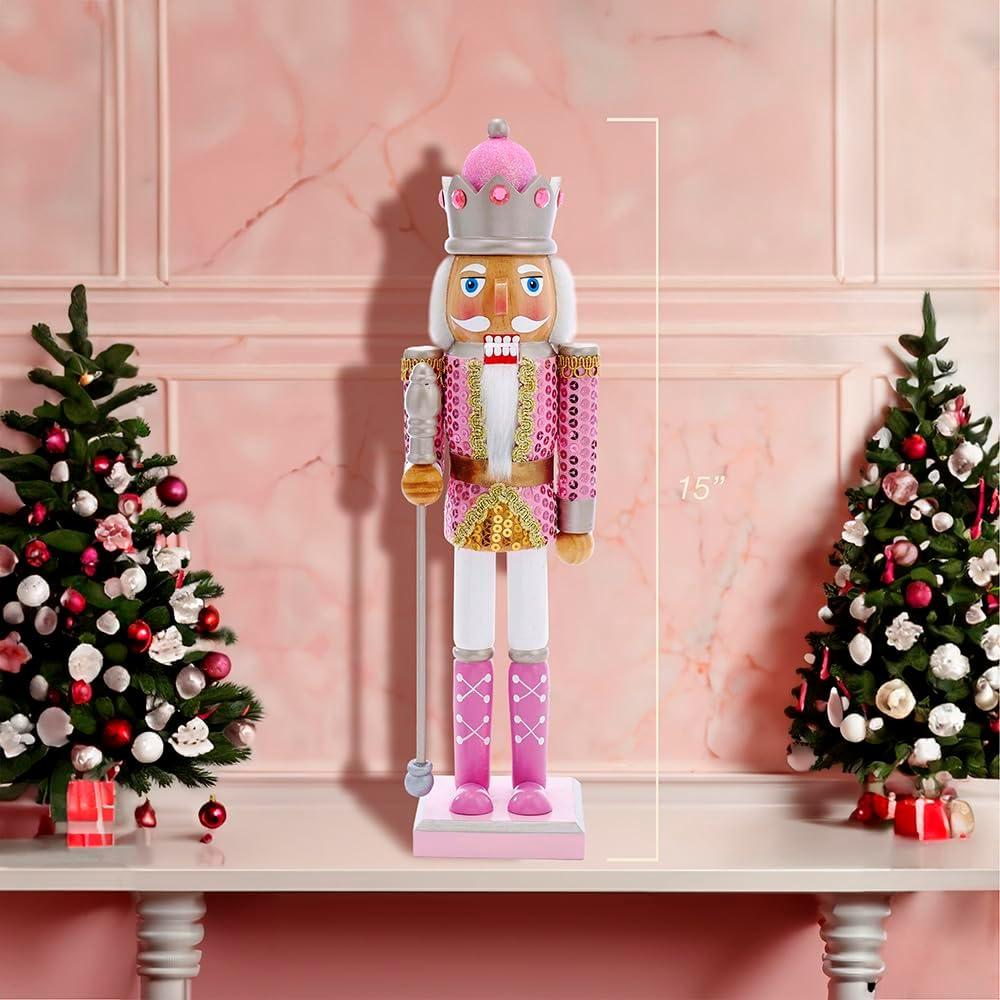 Kurt Adler 15-Inch Pink Nutcracker