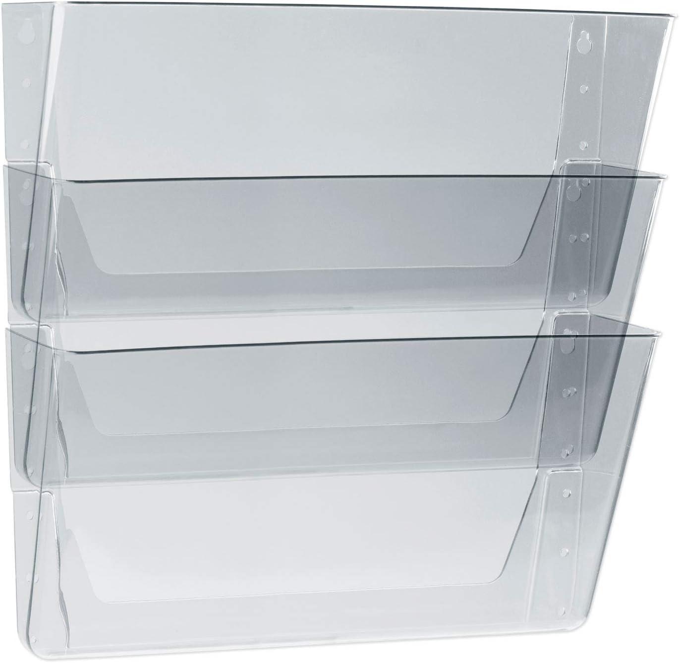 Clear Legal Size 3-Pocket Wall File Organizer