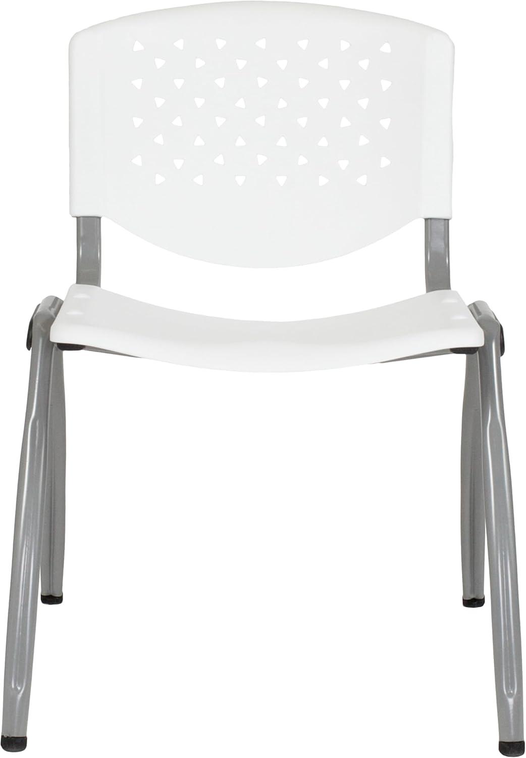 Flash Furniture Memphis 880 lb. Capacity Plastic Stack Chair with Powder Coated Frame