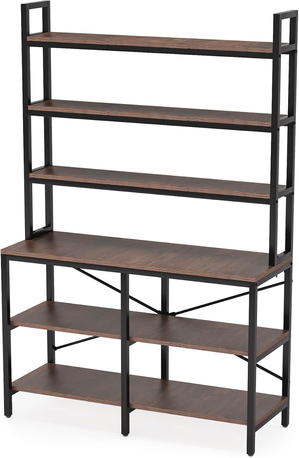 Hommoo 6-Tier Bookshelf, Industrial Bookcase Storage Rack