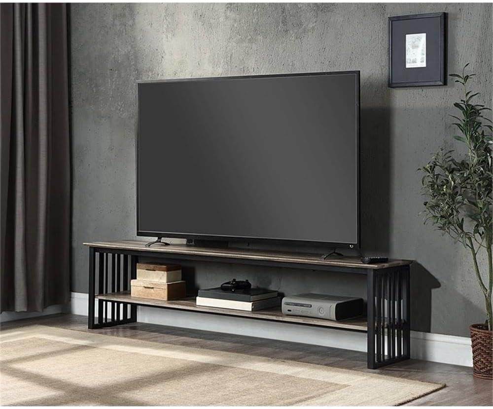 70" Zudora Tv Stand and Console Oak and Sandy Black Finish - Acme Furniture