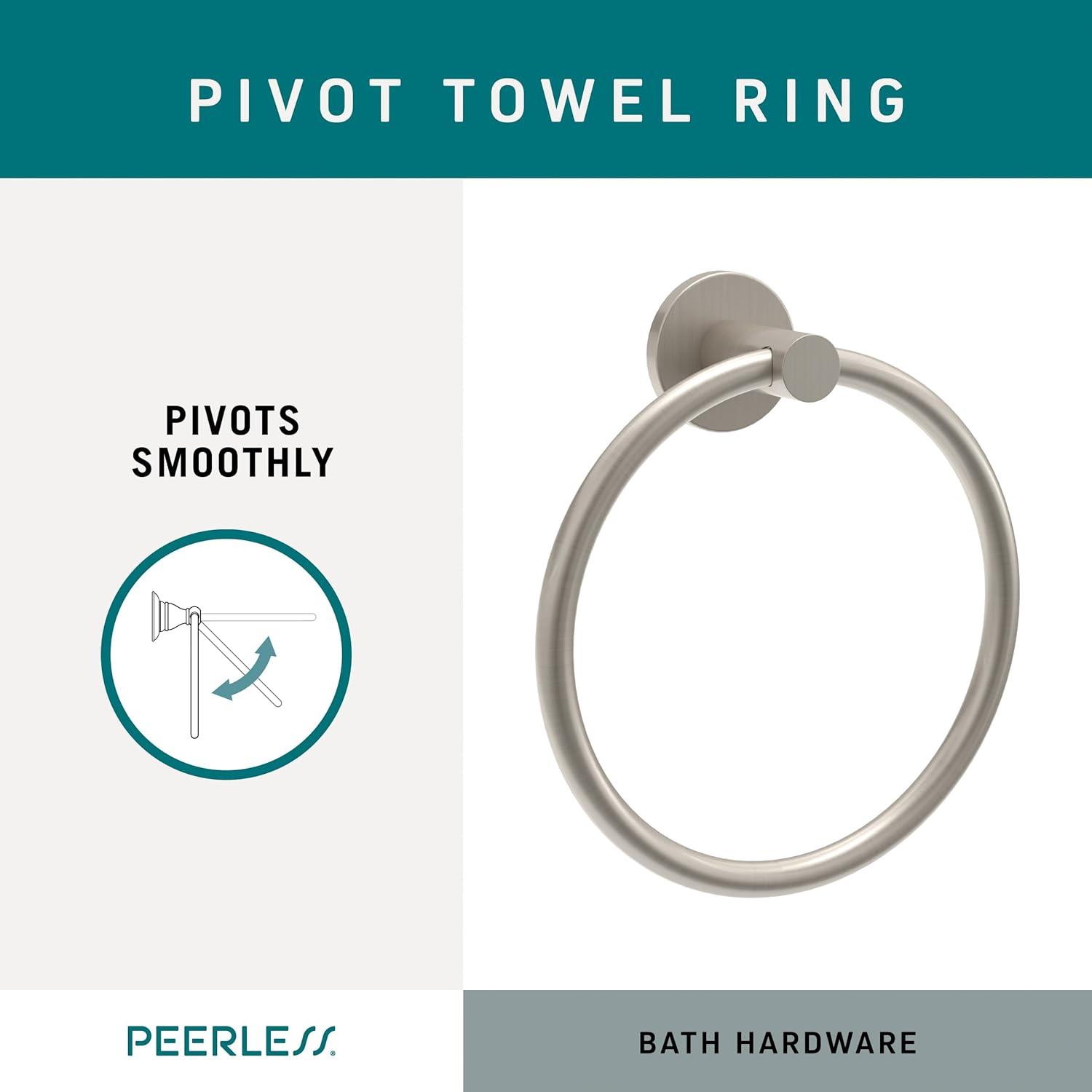 Peerless Pa347 Precept 6-9/16" Wall Mounted Towel Ring - Nickel