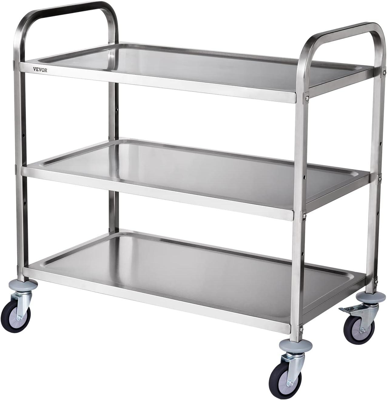 VEVOR Rolling Kitchen Cart with Steel Top | Wayfair
