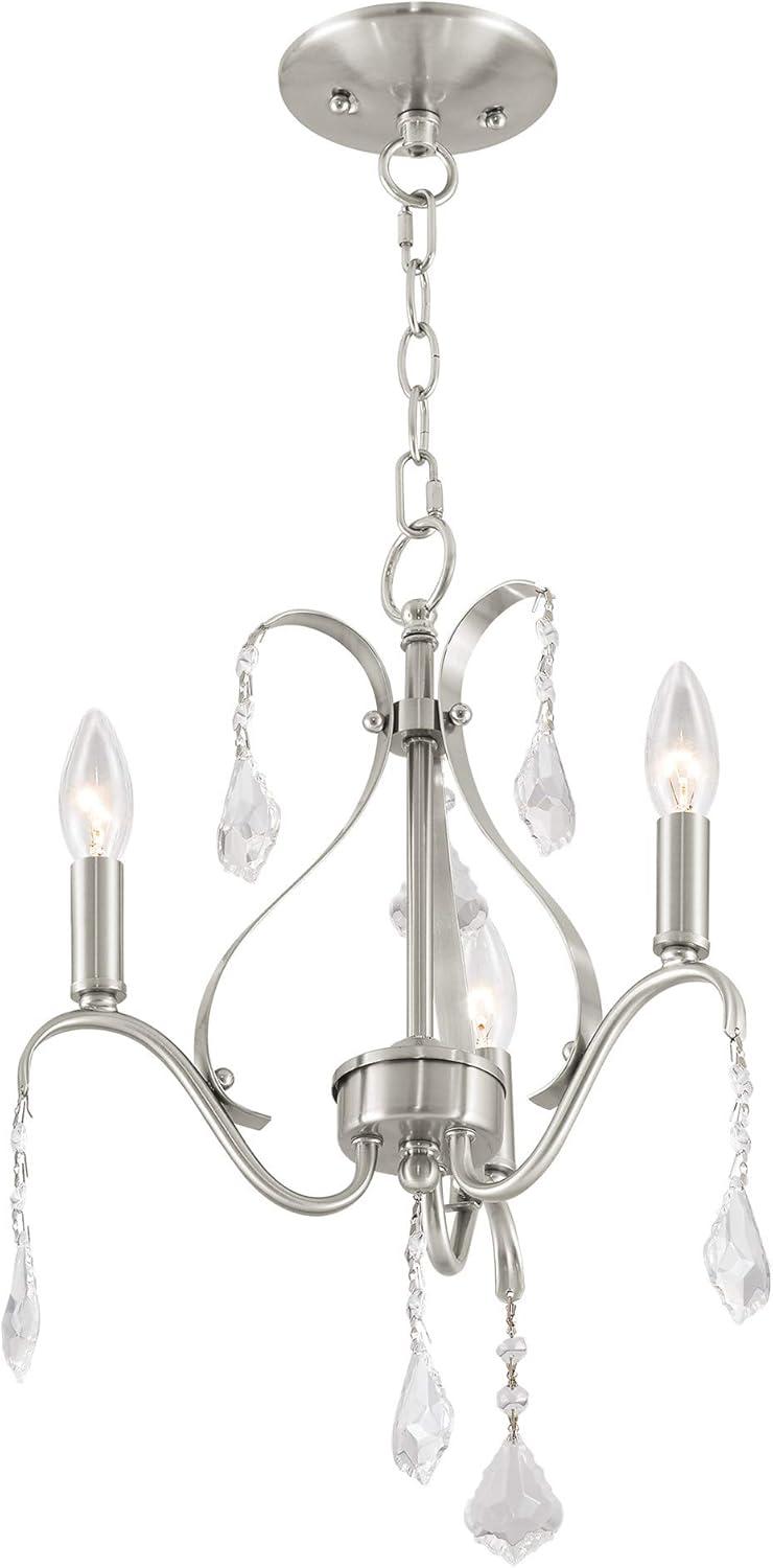 Brushed Nickel Mini 3-Light Candelabra Chandelier