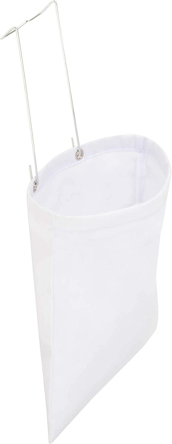 Honey-Can-Do Cotton Clothespin Bag with Metal Hanging Hook, White