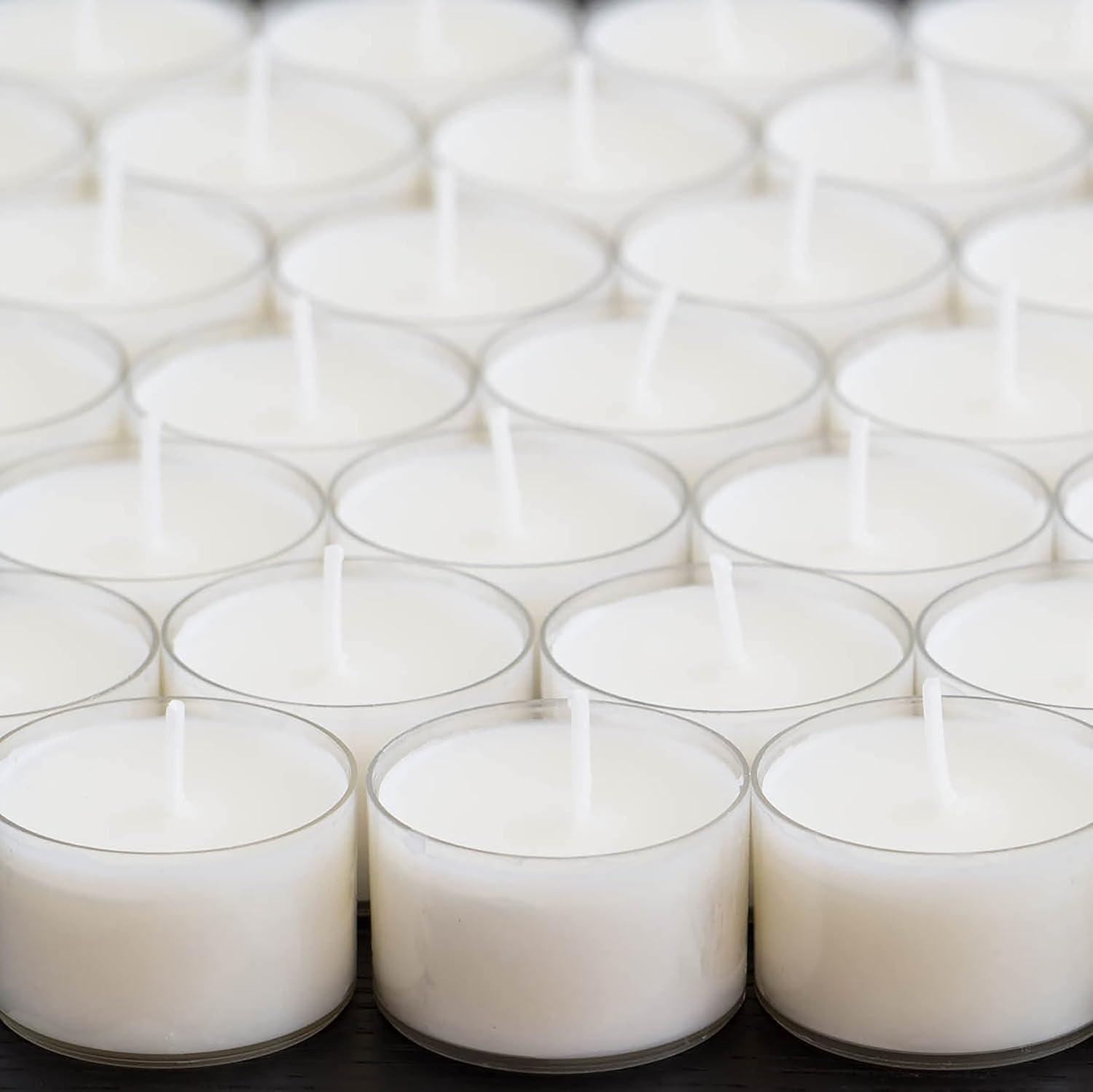 White Palm Wax Unscented Tealight Candles, 48-Pack