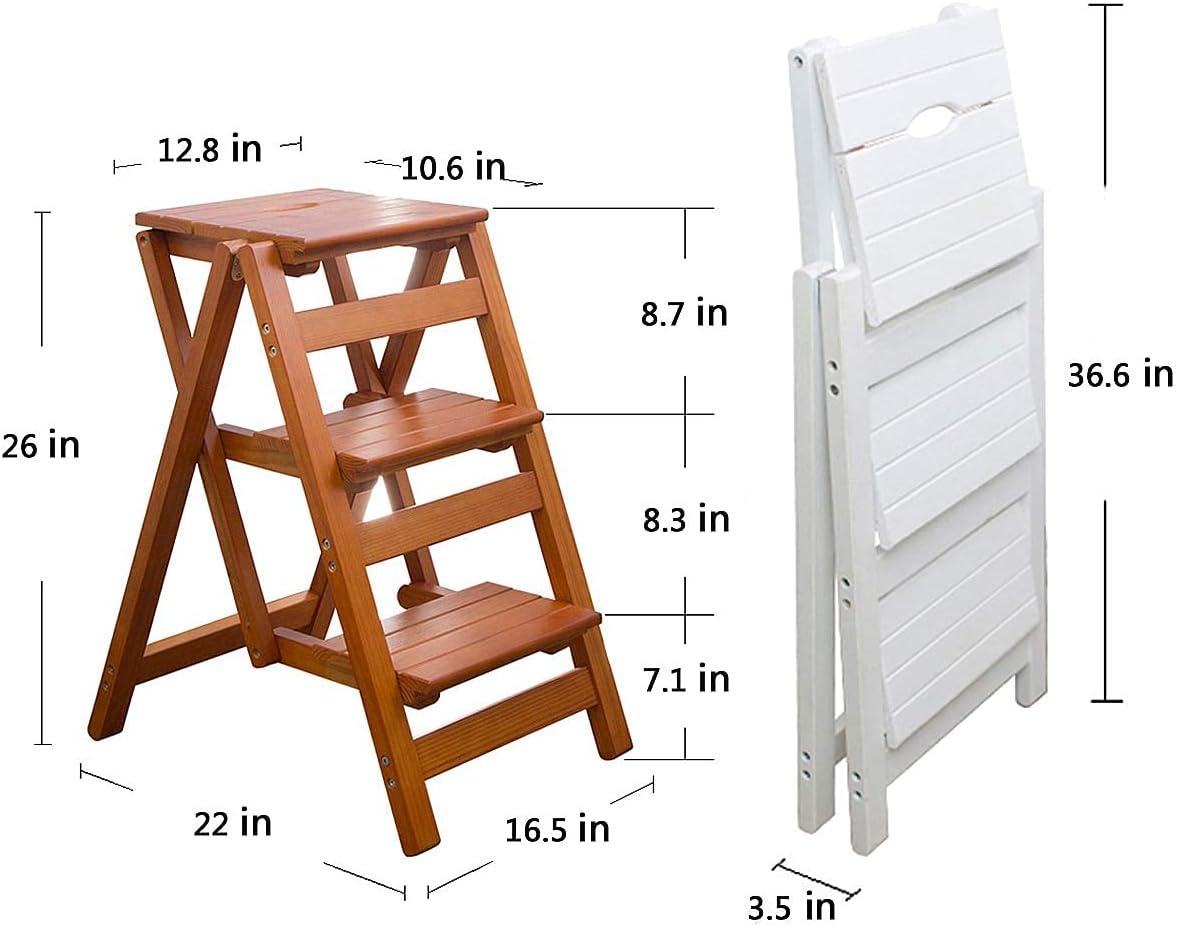 3 Step Folding Portable Wooden Step Stool