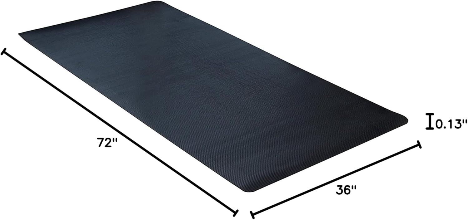 Black 36.5'' x 5.5'' Indoor/Outdoor Rubber Scraper Mat