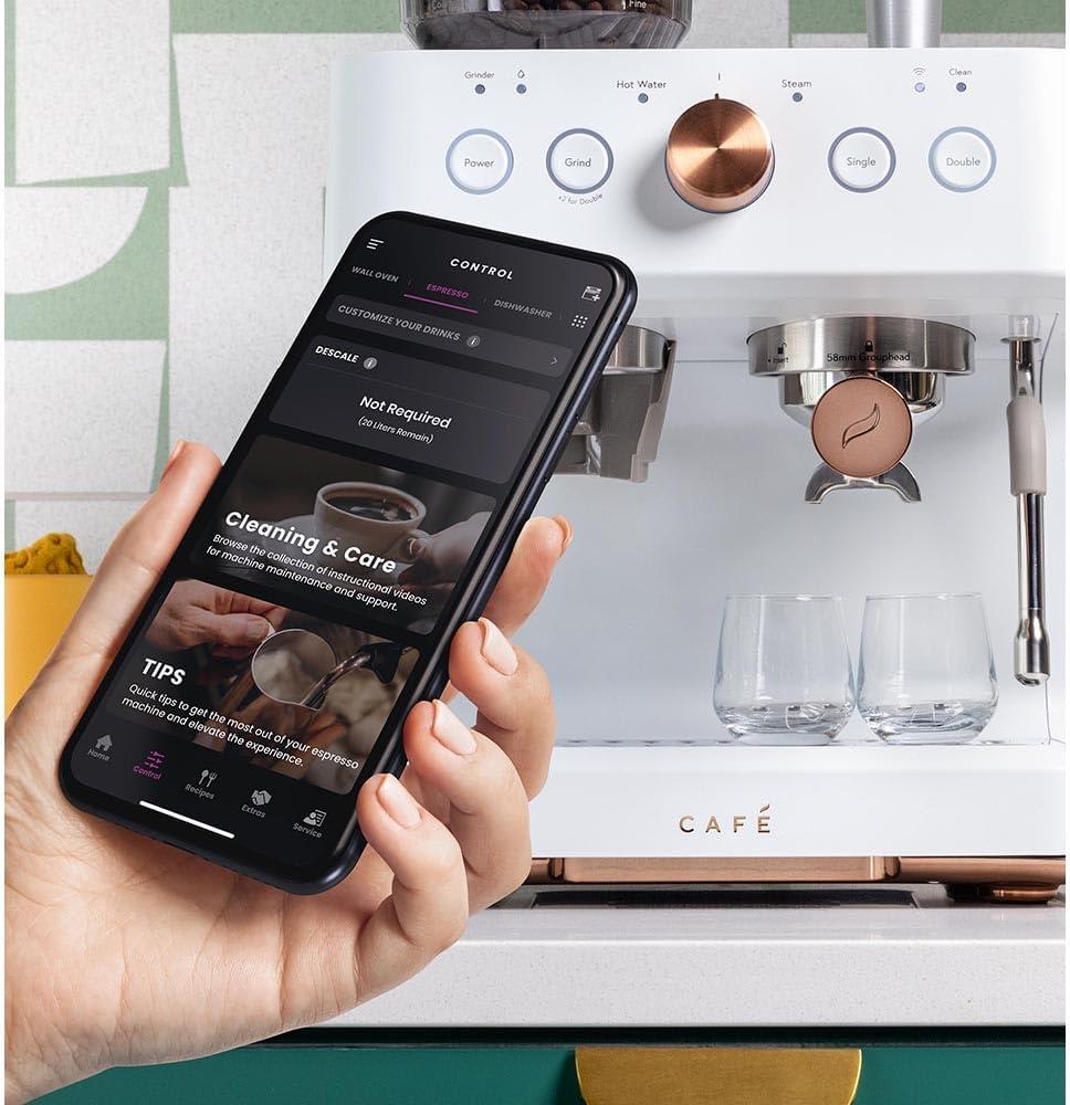 Café ™ Matte White Bellissimo Semi-Automatic Espresso Machine
