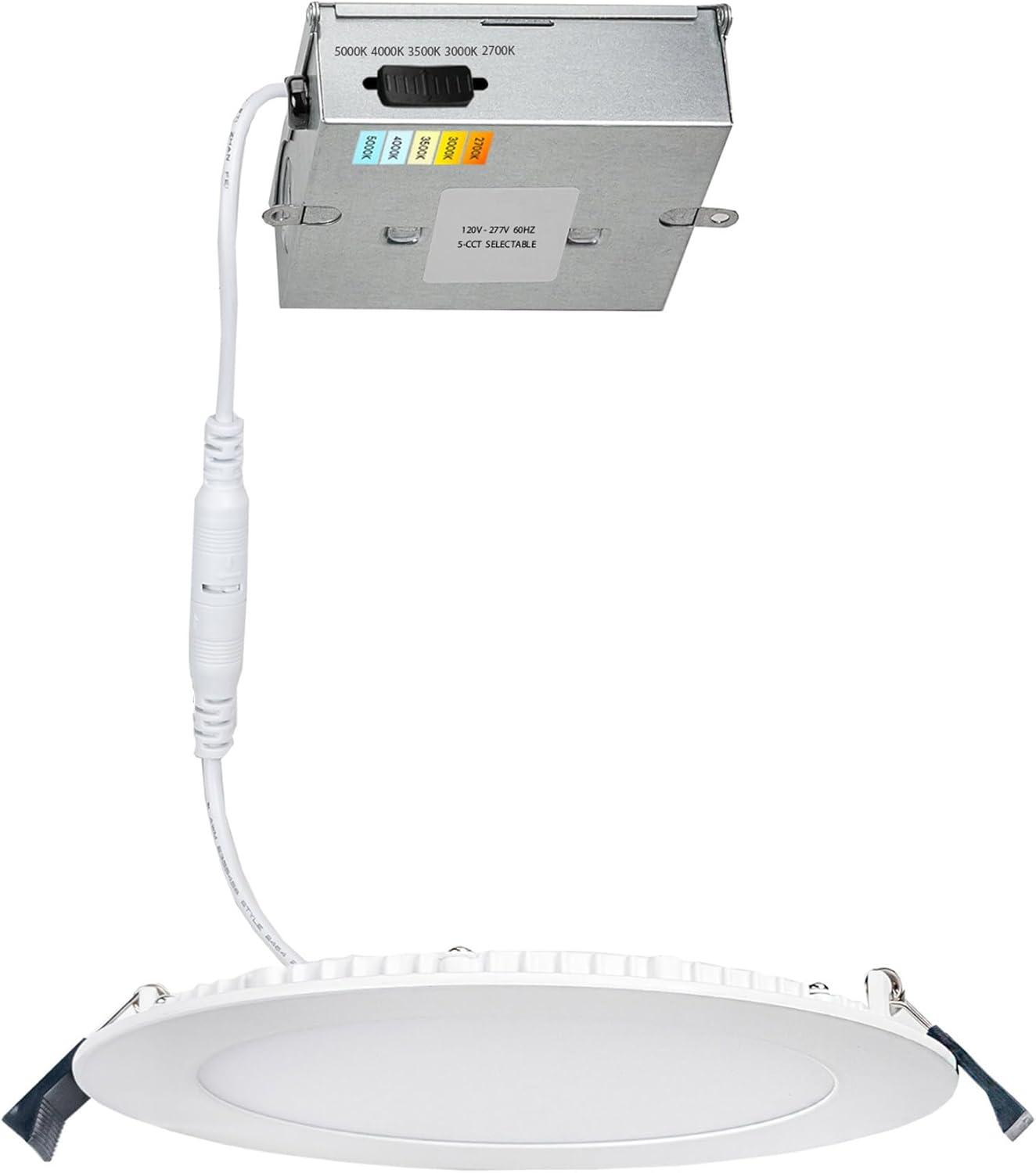 Lotos Selectable Color Temperature Dimmable Air-Tight IC Rated LED Canless Recessed Lighting Kit