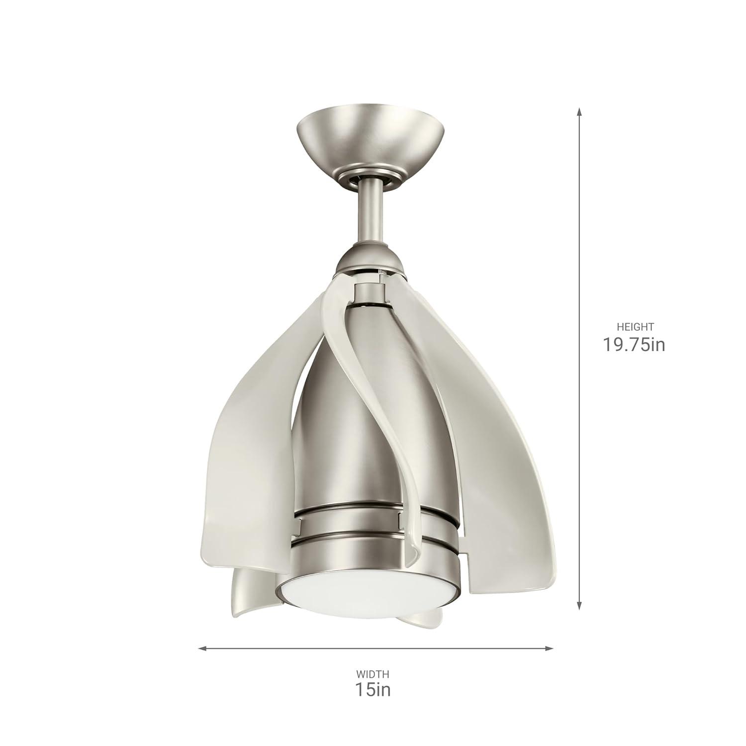 Ceiling Fan with Light Kit 19.75 inches Tall By 15 inches Wide-Brushed Nickel Finish Bailey Street Home 147-Bel-1788220
