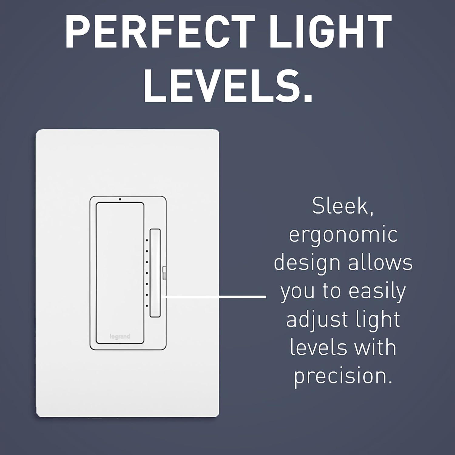 Legrand Hcl453pmm Radiant 450 Watt 120 Volt Multi-Location Master Dimmer Switch Wall