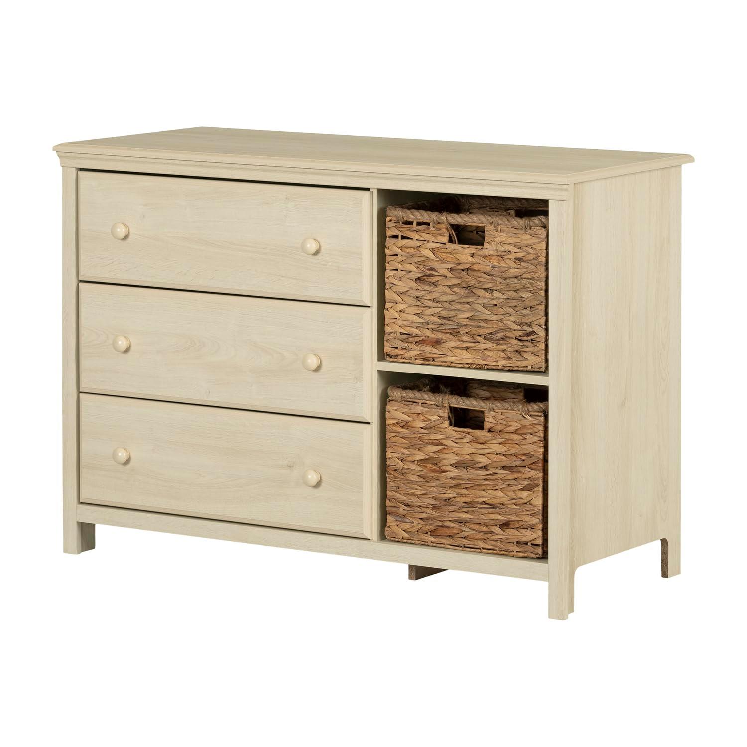 Cotton Candy 3-Drawer Dresser with Storage Baskets