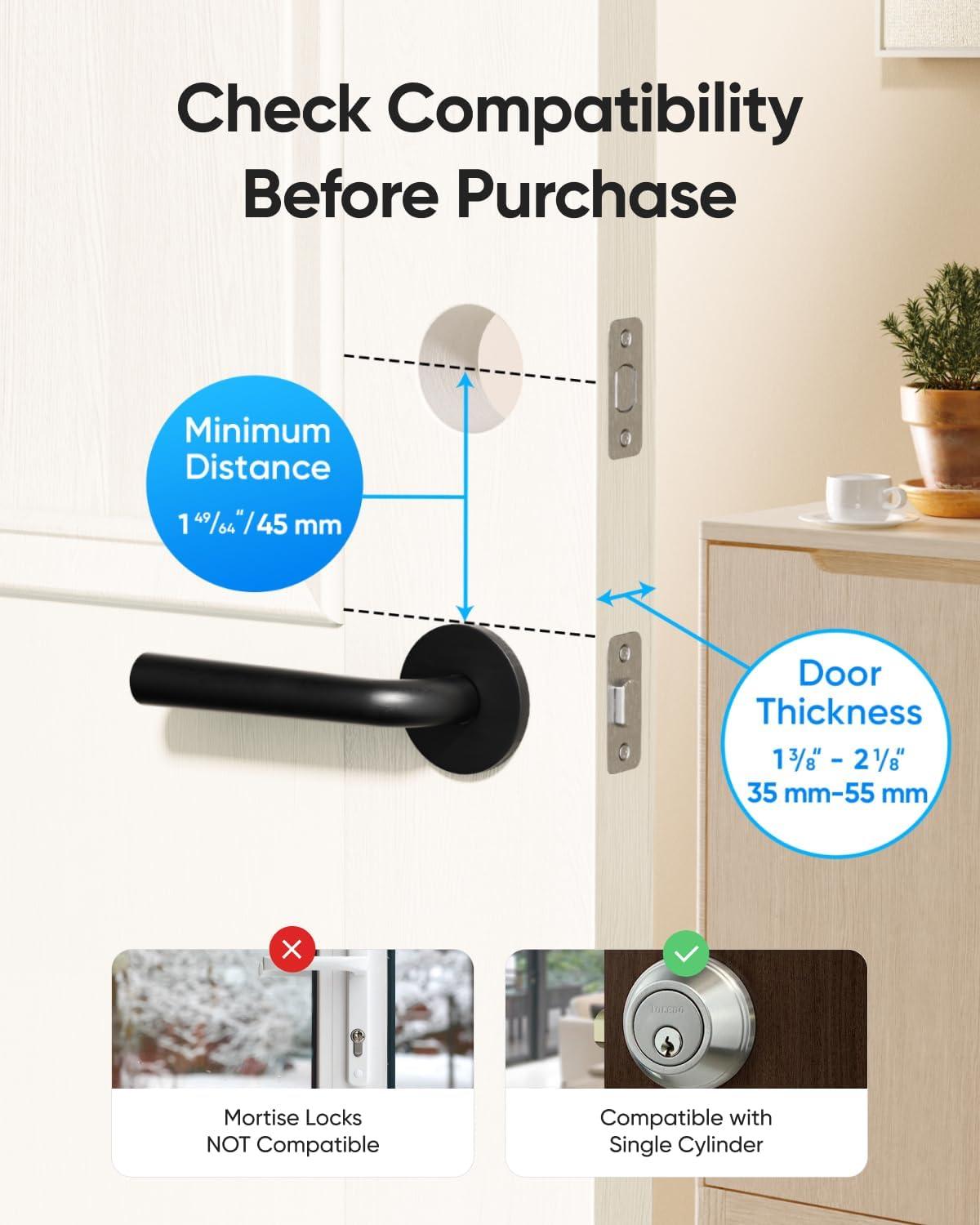 Black Electronic Wi-Fi Deadbolt with Touchscreen