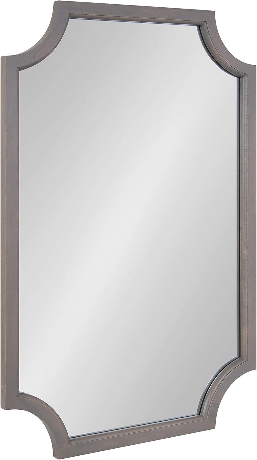 Kate and Laurel Hogan Wood Framed Mirror with Scallop Corners