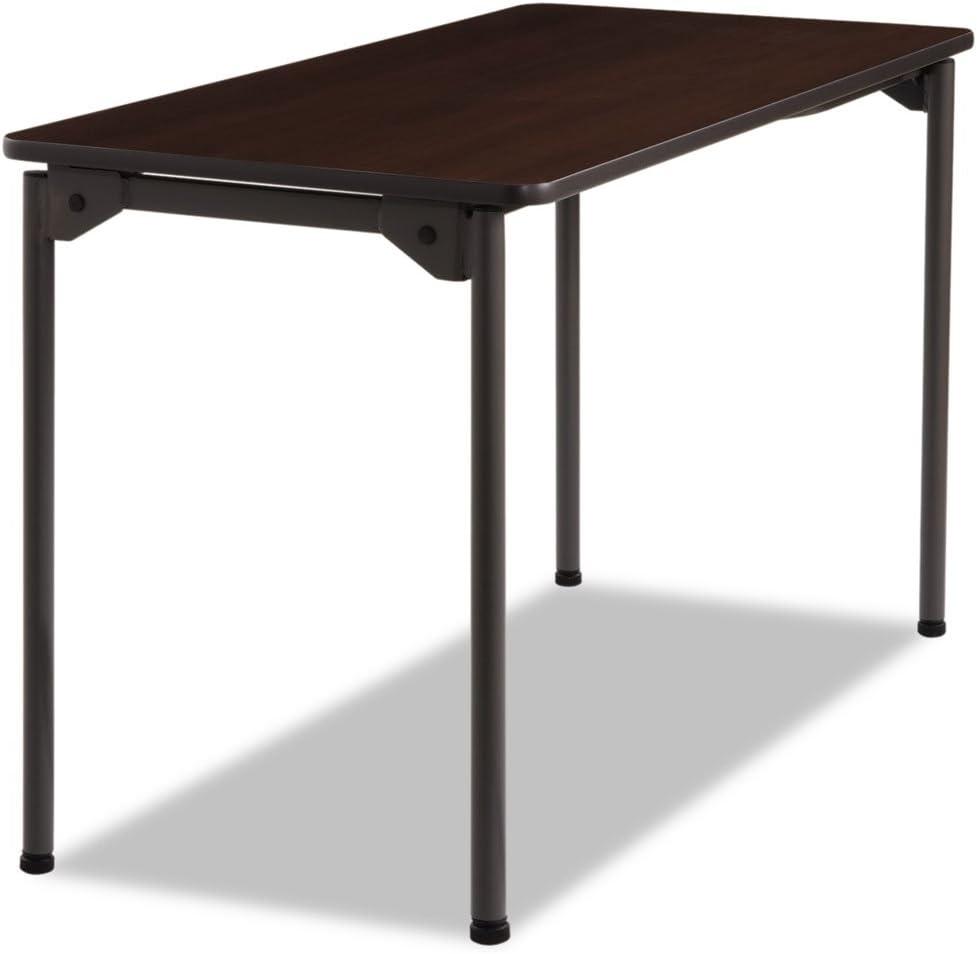 Iceberg Maxx Legroom Wood Folding Table Melamine Rectangle Top - Four Leg Base - 4 Legs - 24" Table Top Width x 48" Table Top Depth x 0.75" Table Top Thickness - 29" Height - Walnut