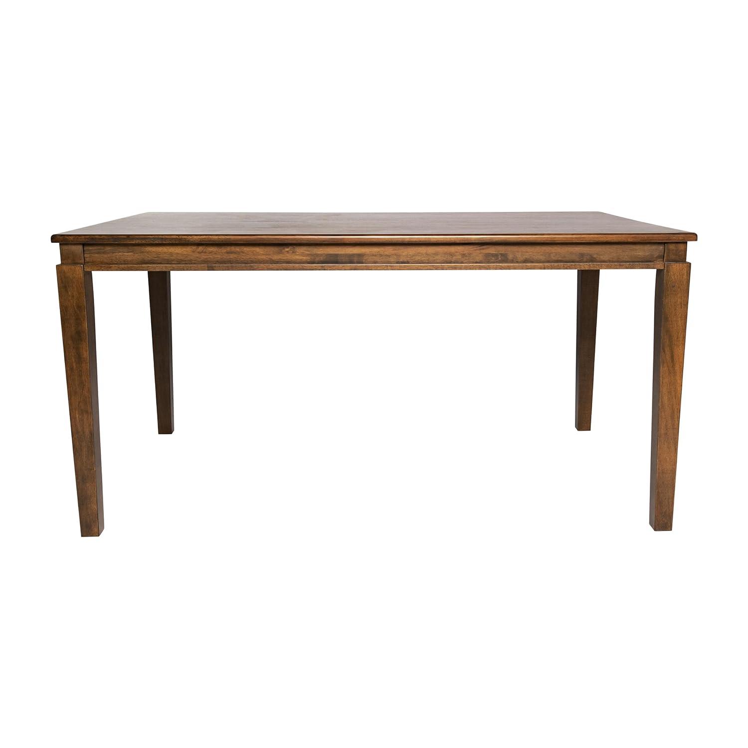Flash Furniture Henry 60" Solid Wood Dining Table, Commercial Grade Heavy Duty Rectangle Wood Table for 6, Brown Matte Finish