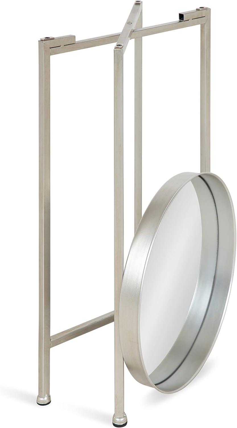 Kate and Laurel Celia Round Metal Tea Table, 14x14x25.75, Gray