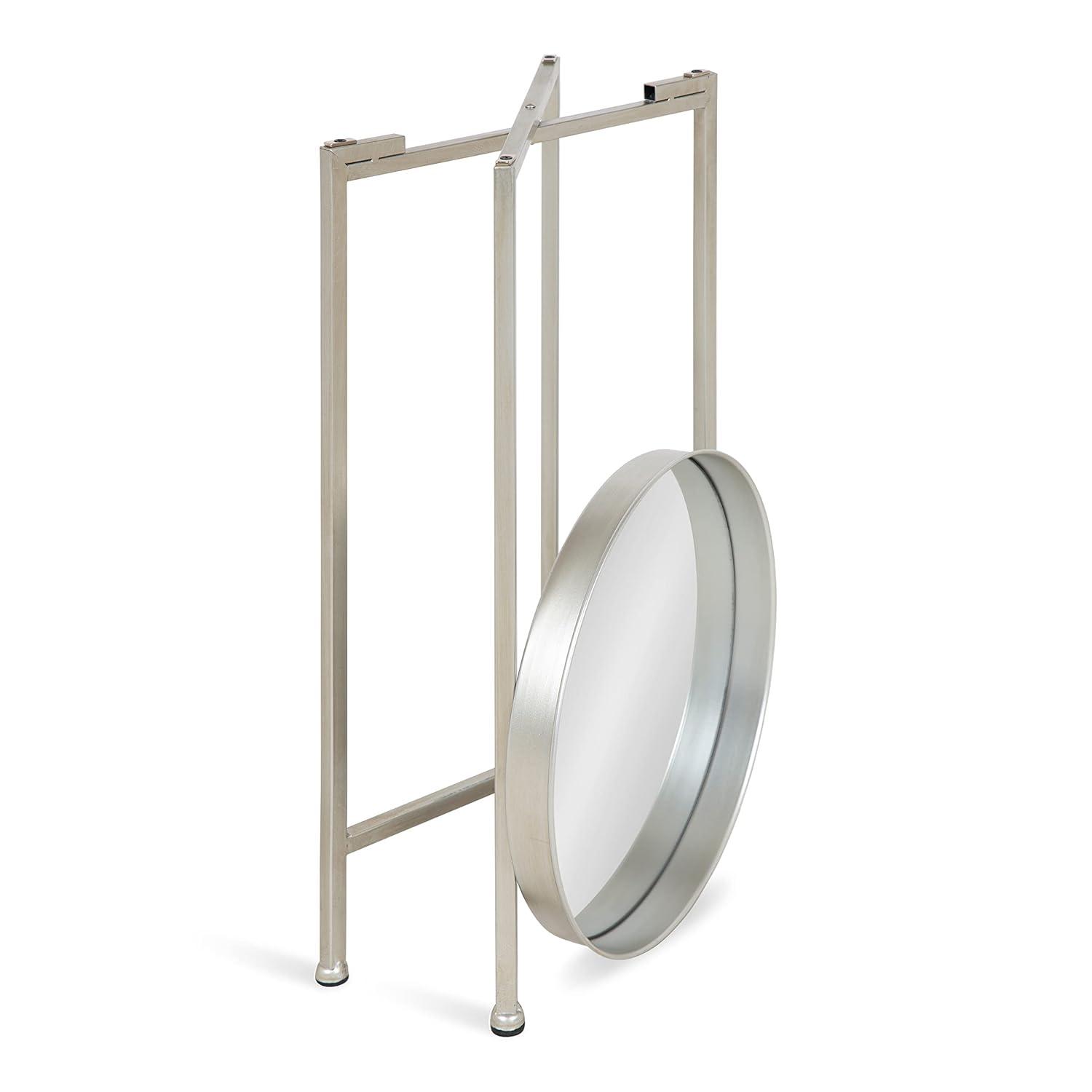 Kate and Laurel Celia Round Metal Tea Table, 14x14x25.75, Gray