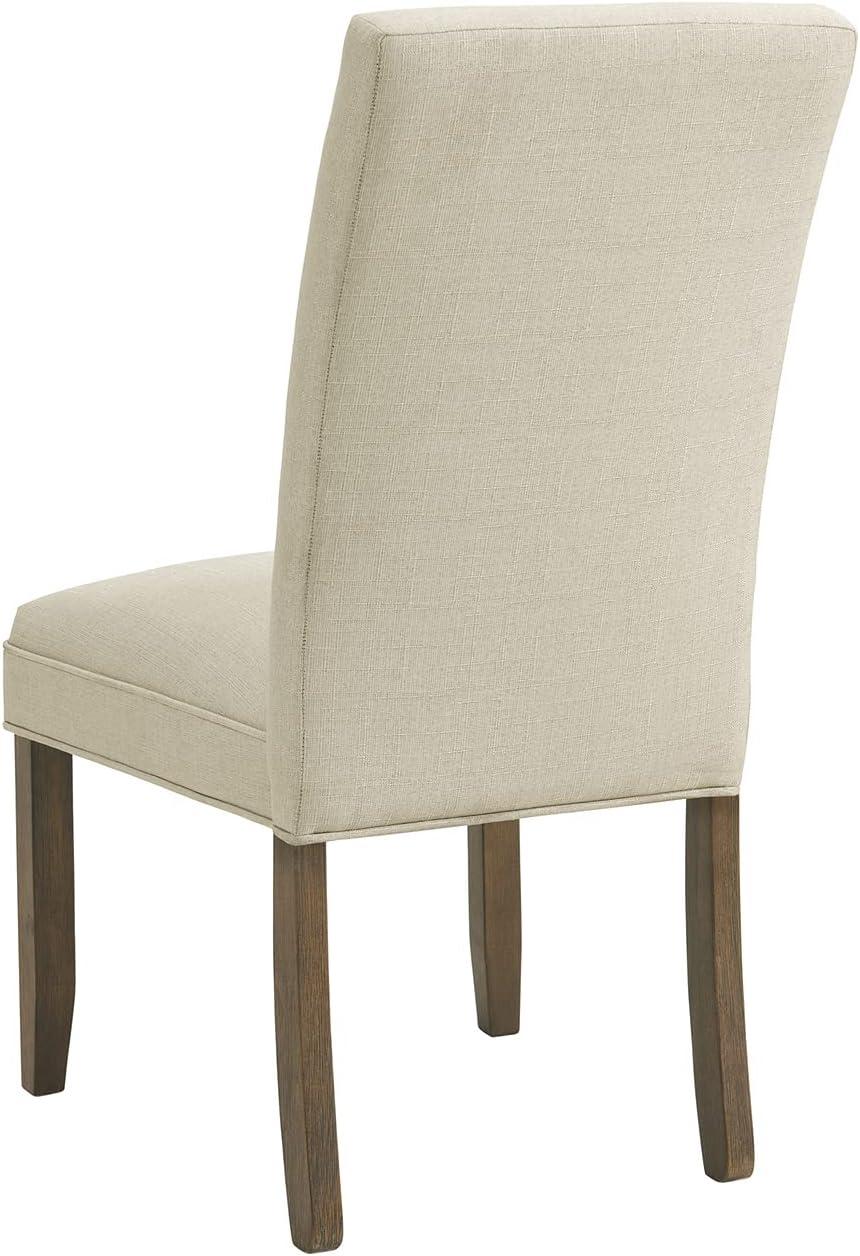 Elegant Cream Upholstered Parsons Side Chair Set in High-Quality Wood