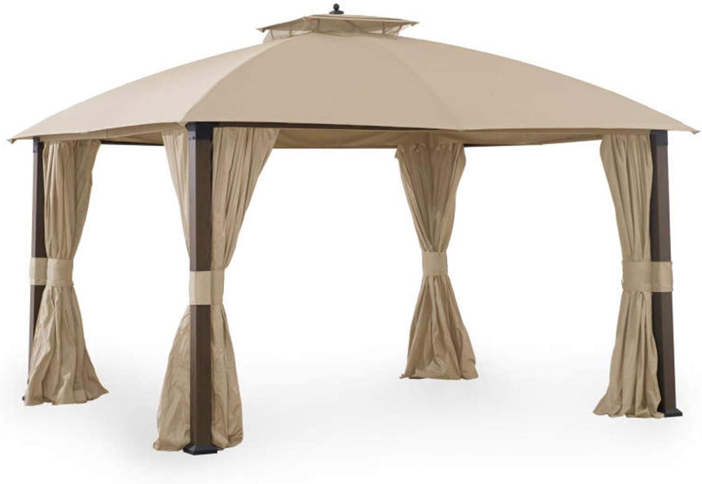 Beige Whisper Two-Tiered Replacement Canopy for 10' x 12' Gazebo