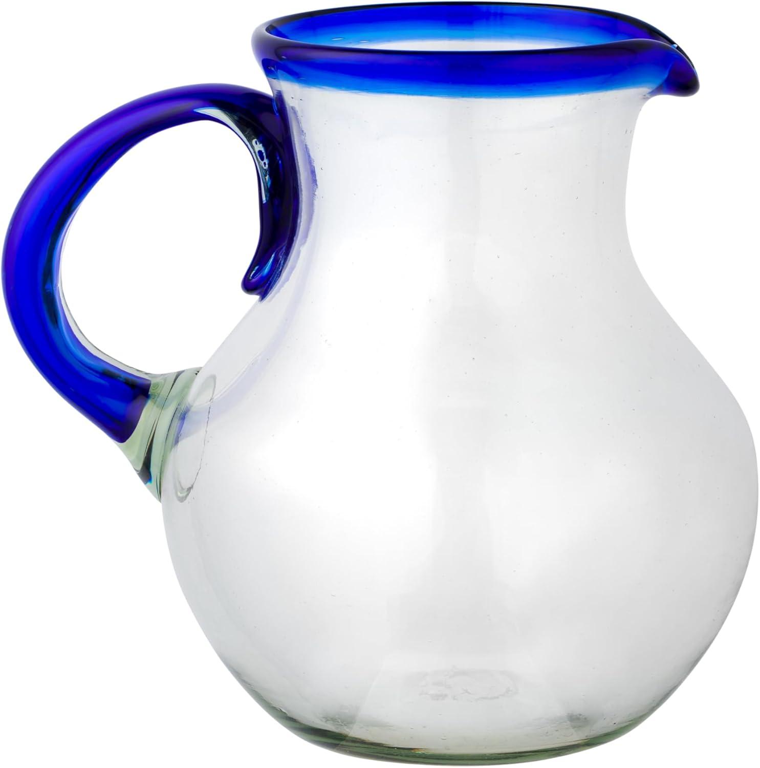Ten Strawberry Street Rim Pitcher Handblown Mexican Glass