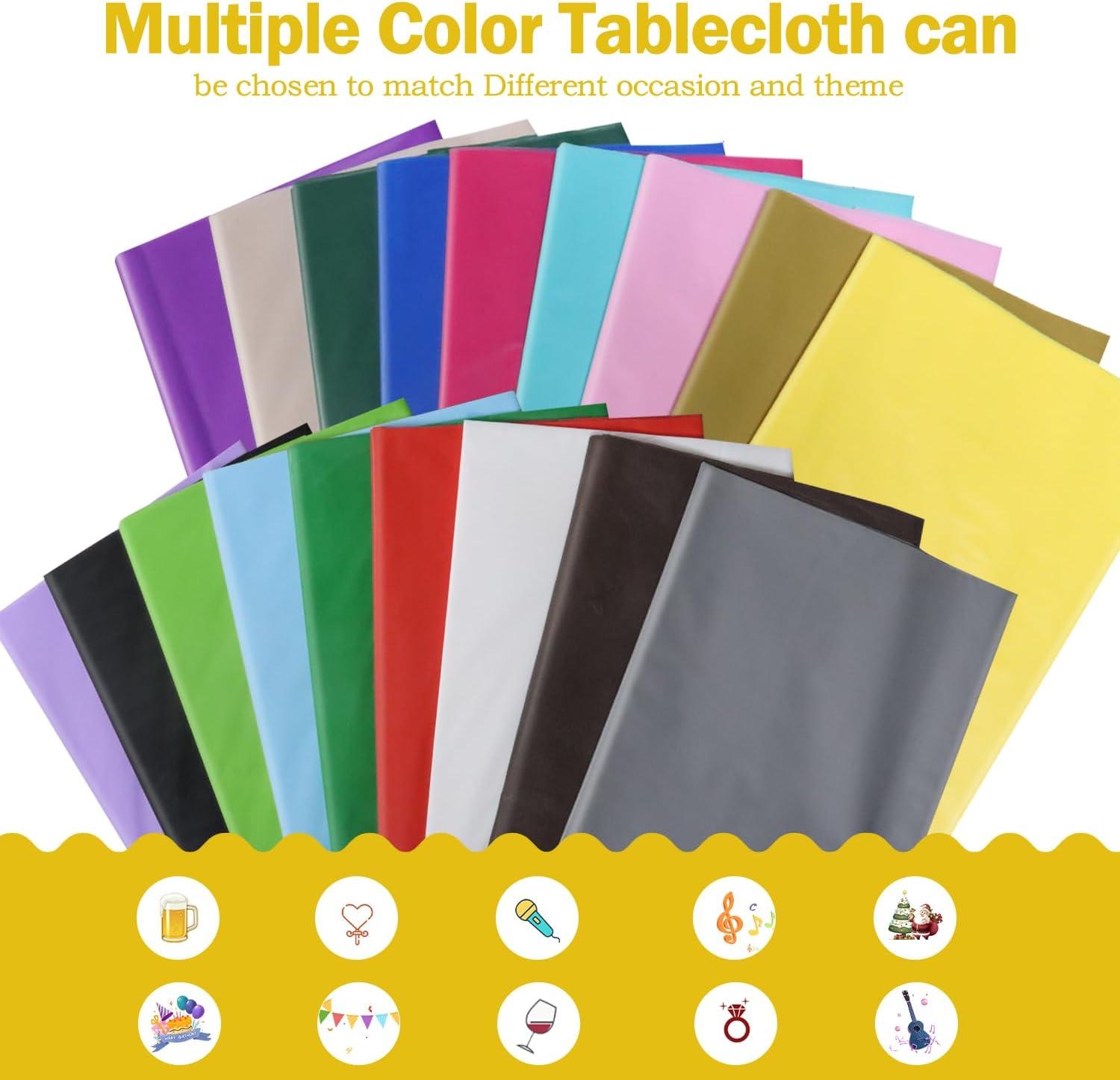 6 Pack Plastic Royal Blue Tablecloth for Parties, Rectangular Table Decorations, 54 x 108 Inches, Disposable Table Cover for Birthday, Graduation Party Supplies