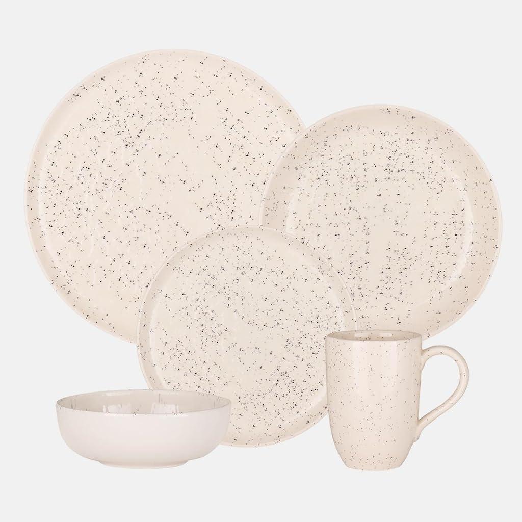 Oxford Oxford Contempo Vanilla Stoneware 20-piece Dinnerware Set, Service for 4