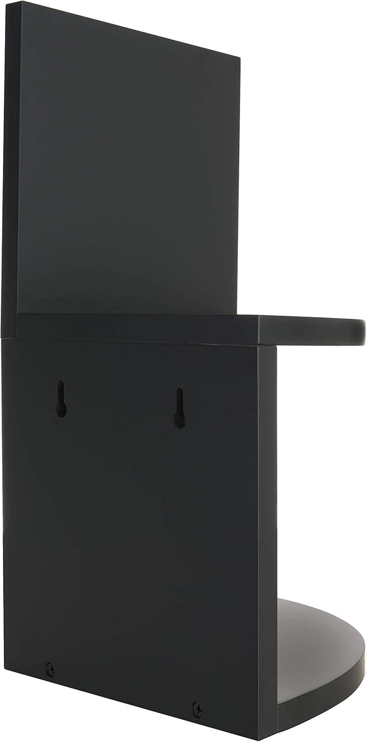 Black Wood Floating Corner Shelves Set for Wall