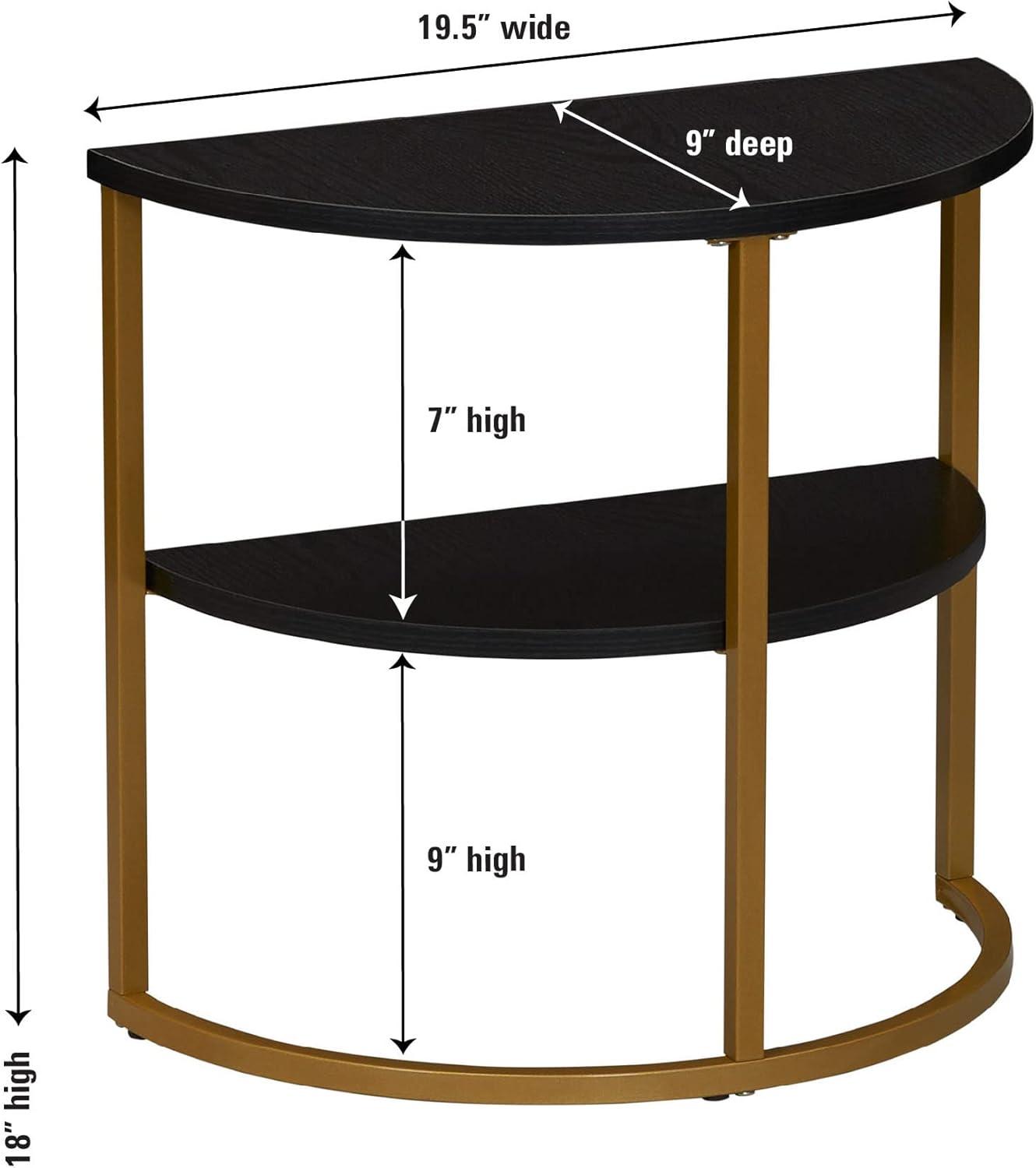 Household Essentials Half Moon Side End Table