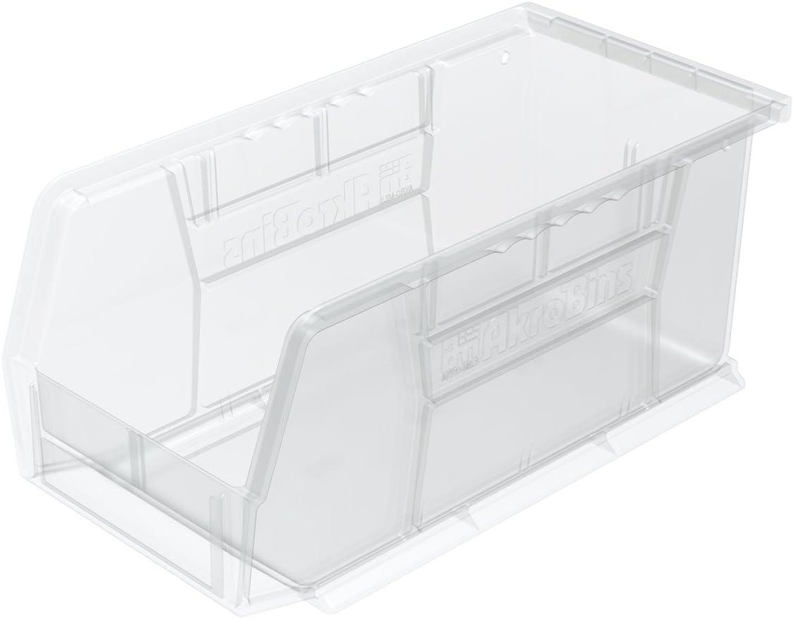 Akro-Mils Stackable Storage Bins, AkroBins 30230 Stacking Organizer, 11"x5"x5", Clear, 12-Pack