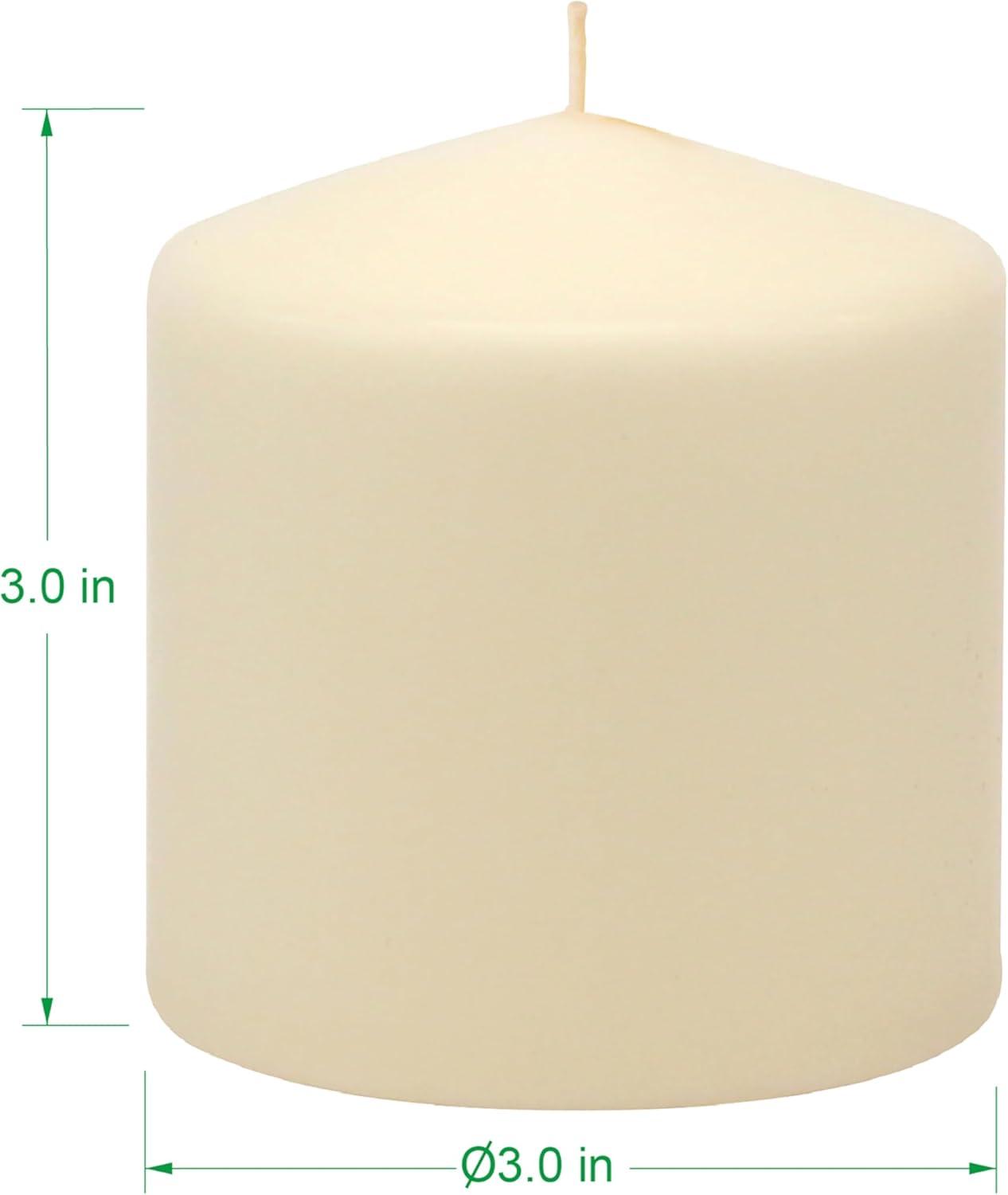 Ivory Unscented Wax Pillar Candle 3 x 3 Inch