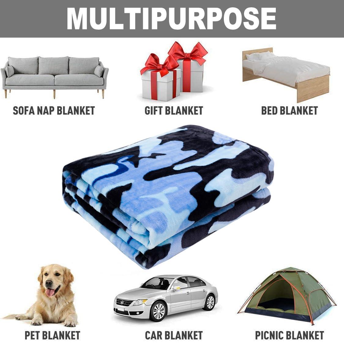 HommomH 60" x 80" Army Blanket Throw Soldier Comfort Warmth Soft Cozy Air Conditioning Easy Care Machine Wash Camouflage