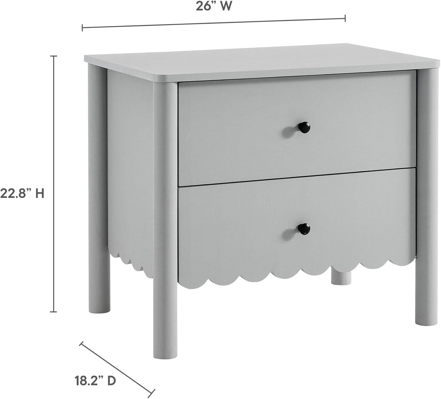 Modway Emmeline Scalloped 2-Drawer Nightstand