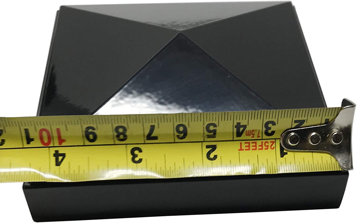Tapa de Poste Piramidal de Aluminio de 4" x 4" para Postes de Metal - Ajuste a Presión - Negro