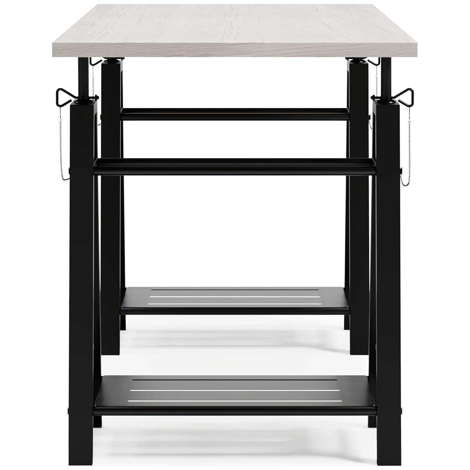 Signature Design by Ashley Casual Bayflynn Adjustable Height Desk, White