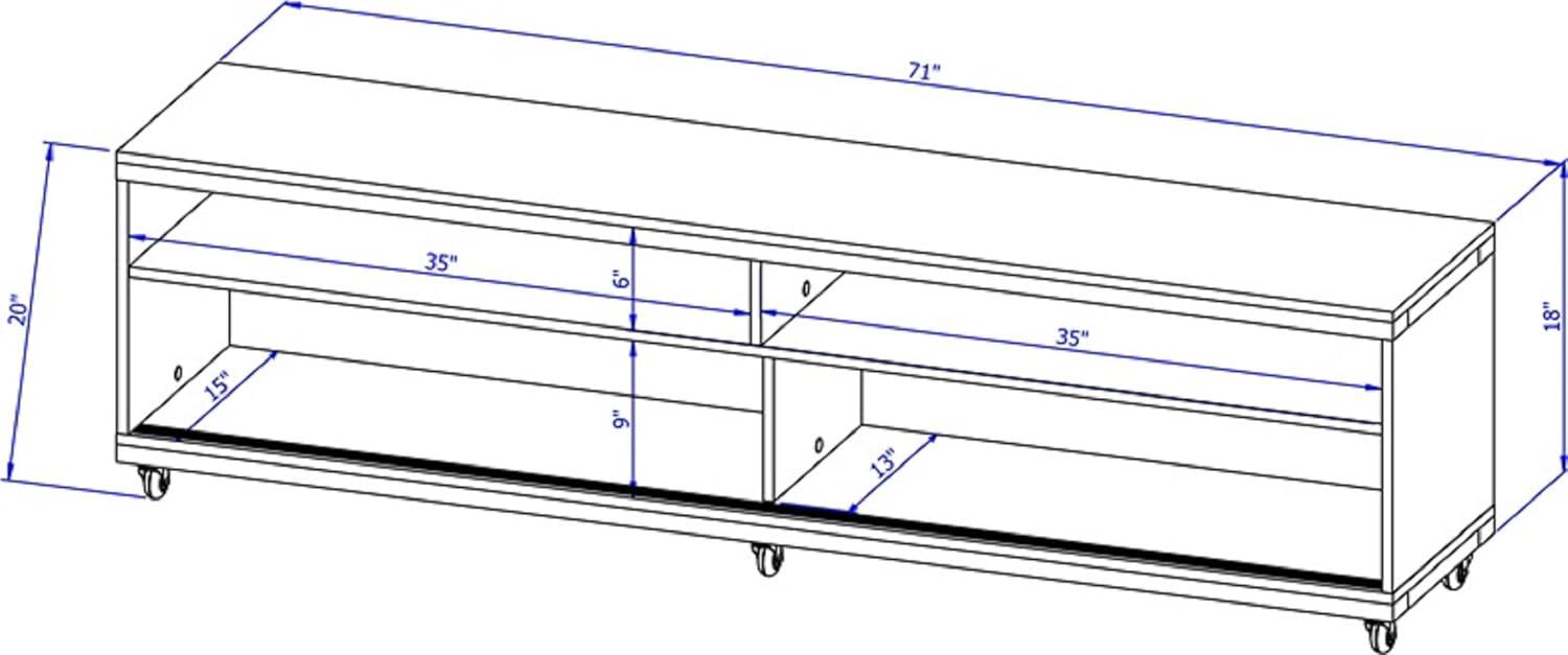 Utopia TV Stand for TVs up to 65" White - Manhattan Comfort: Modern Entertainment Center, Cable Management