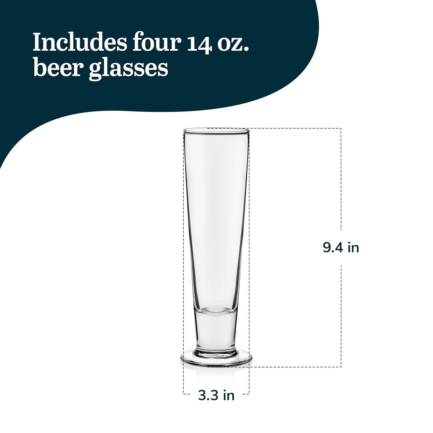 Libbey Libbey Stockholm Pilsner Beer Glasses, 15 oz. (Set of 4)