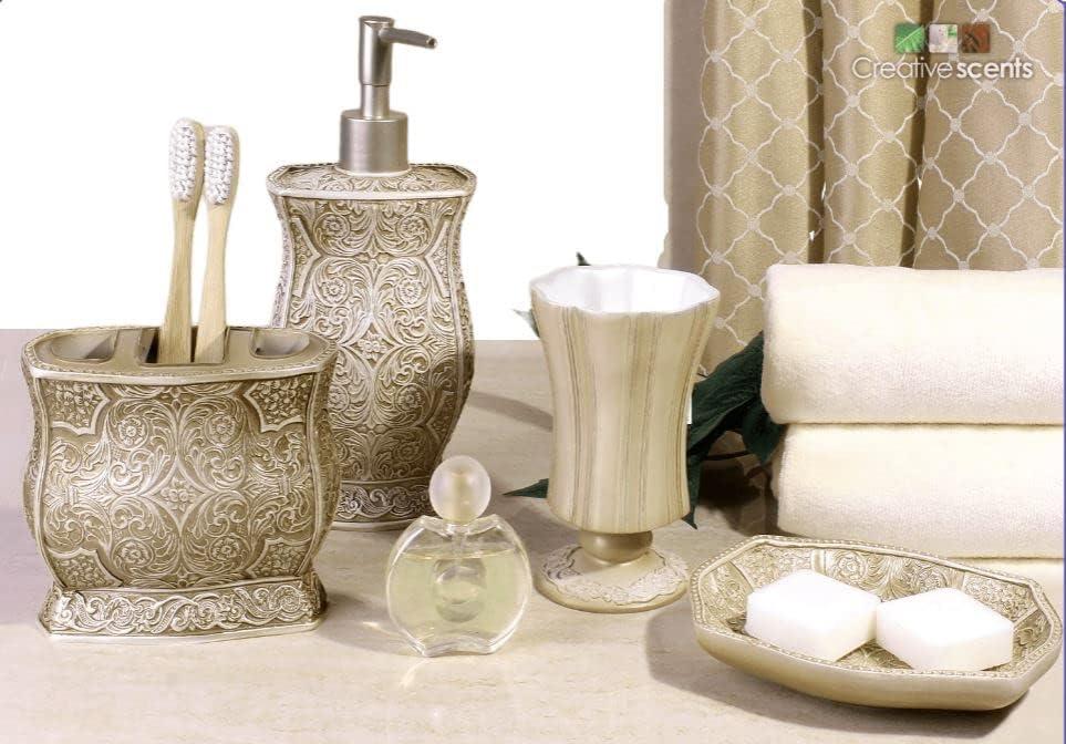 Creative Scents Beige Victoria Bathroom Accessories Set