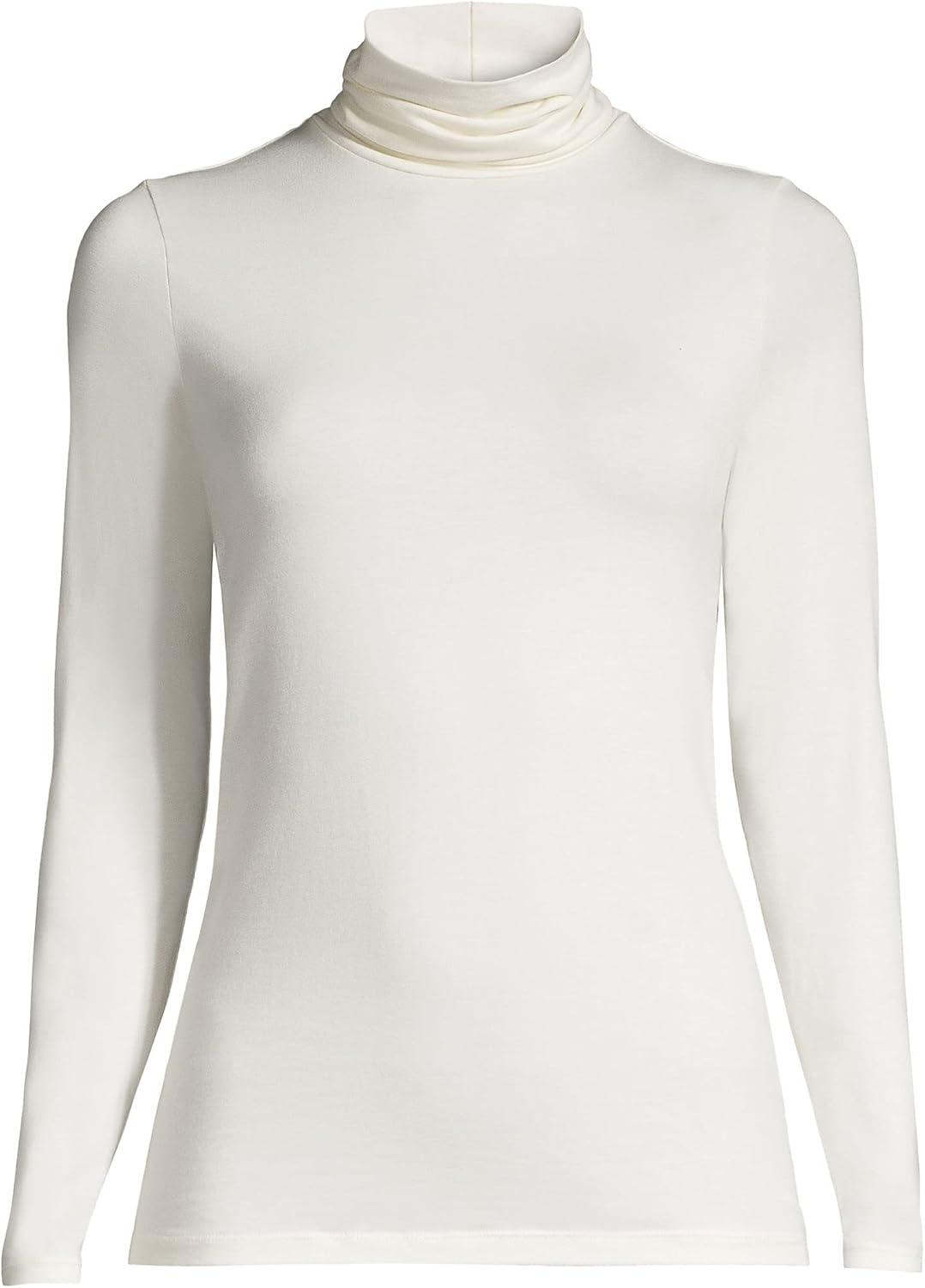 Lands' End Women's Lightweight Jersey Skimming Long Sleeve Turtleneck