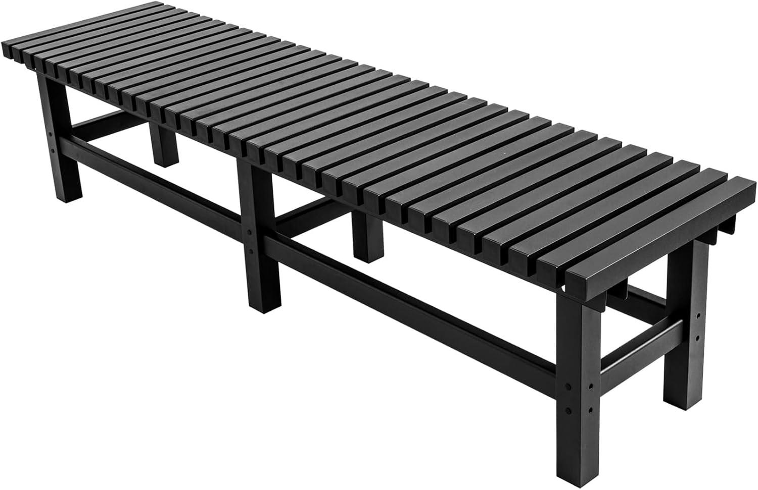 TECSPACE Aluminum Outdoor Bench, 69.7x17.72x16.54 inch Patio Bench Black, Light Weight High Load-Bearing Outdoor Bench, Powder Coated Aluminum Bench for Park Garden, Patio and Lounge