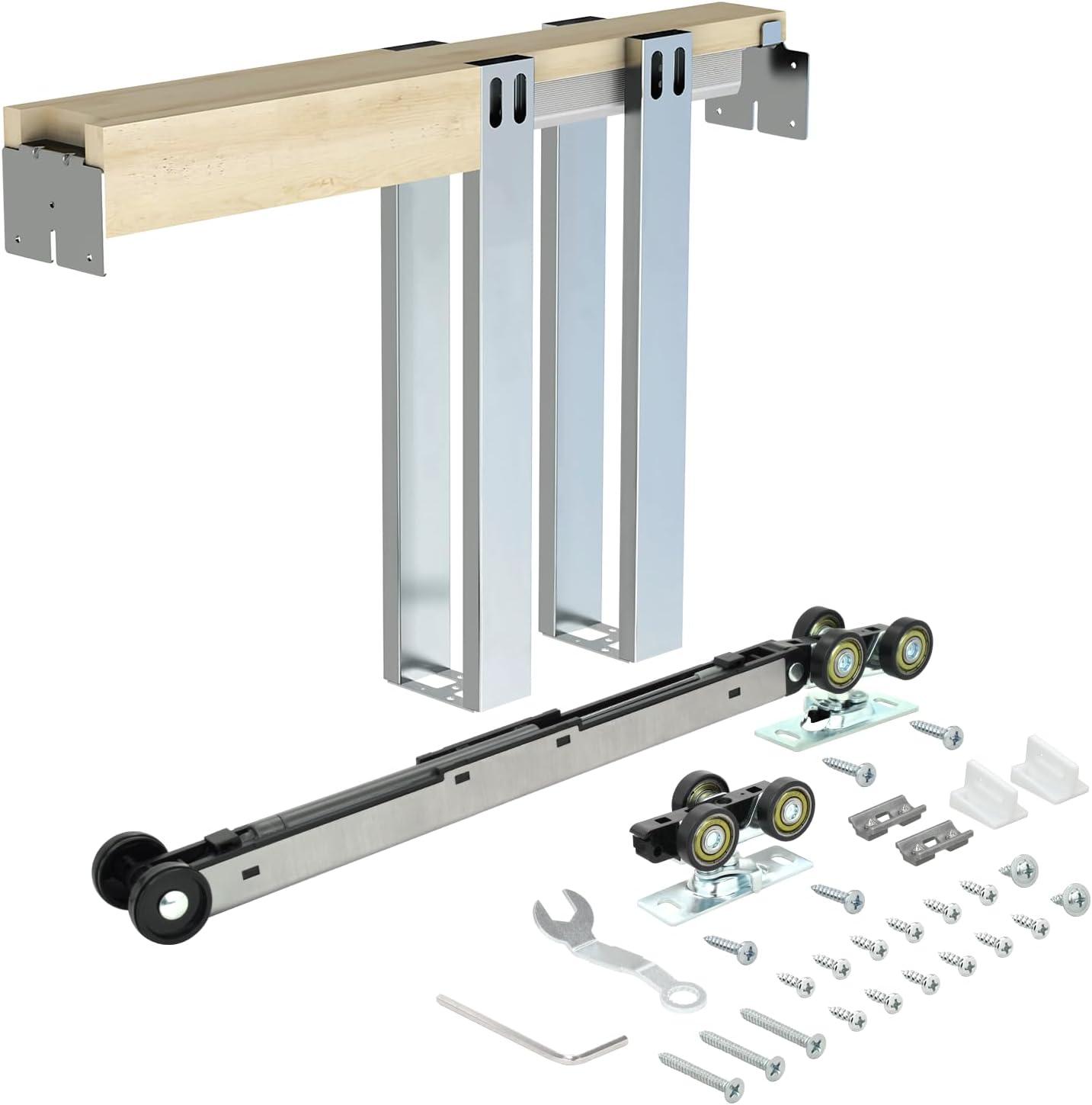 Heavy Duty Steel Pocket Door Frame Kit with Two-Way Soft Close