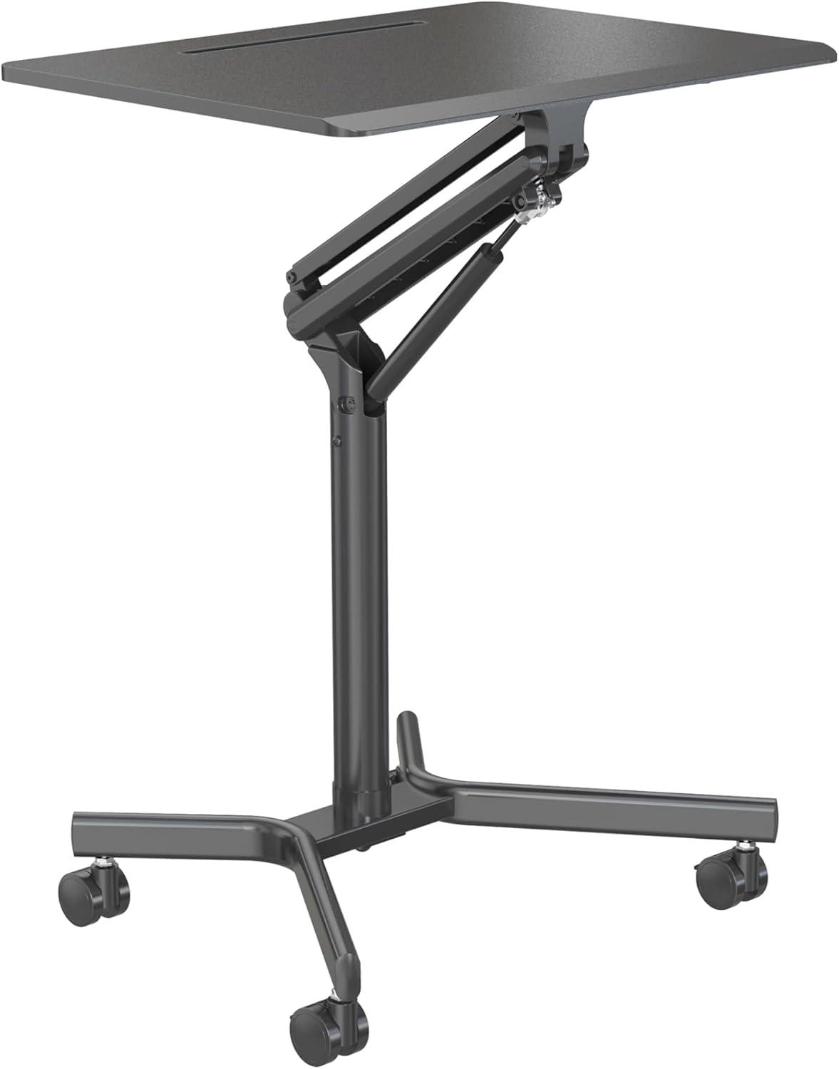 Realspace® 28"W Mobile Sit-to-Stand Compact Desk/Laptop Cart Workstation, 28-3/4"H x 28"W x 22-1/16"D, Black