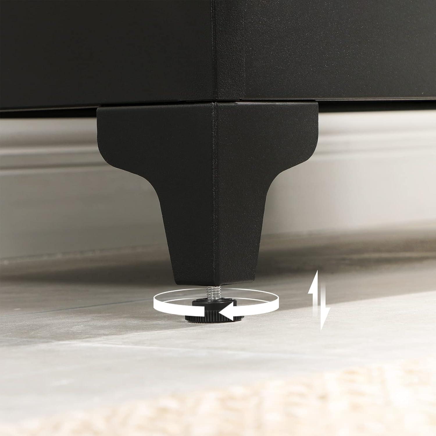 SONGMICS Lateral File Cabinets, 3-Tier Large Office Cabinet Metal Storage Home Organizer, Black