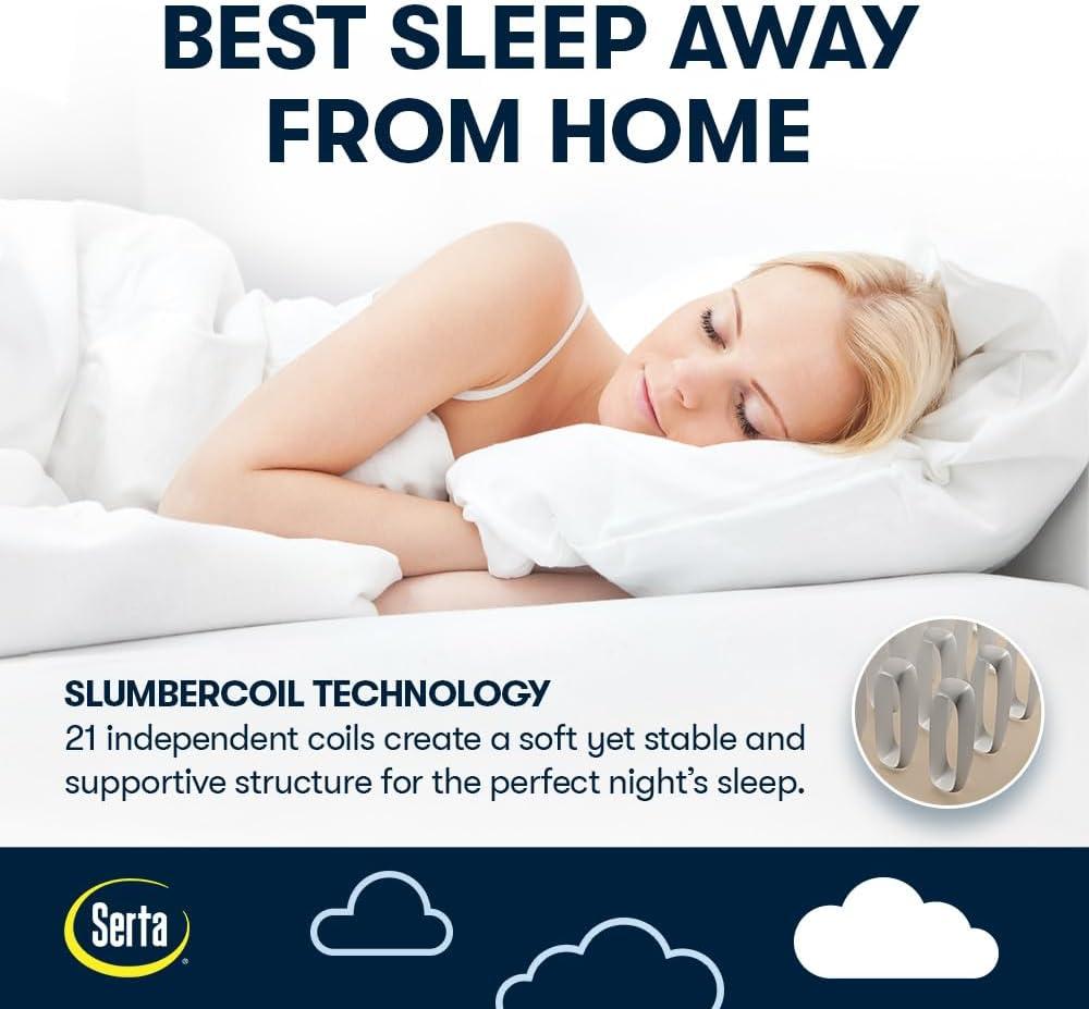 Serta Raised Air Mattress with Never Flat Pump | Luxury Inflatable Mattress with Built in Air Pump to Ensure a Good Night’s Rest | Heavy Duty Blow Up Mattress with Self Inflating Pump