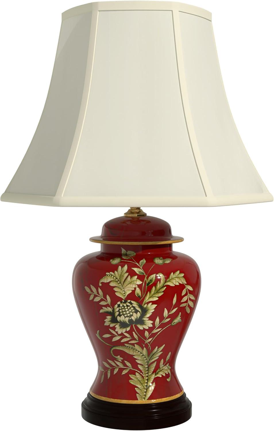Oriental Furniture 22.5" Golden Foliage Porcelain Lamp, decorative lamp, table lamp, any occasion, any room item