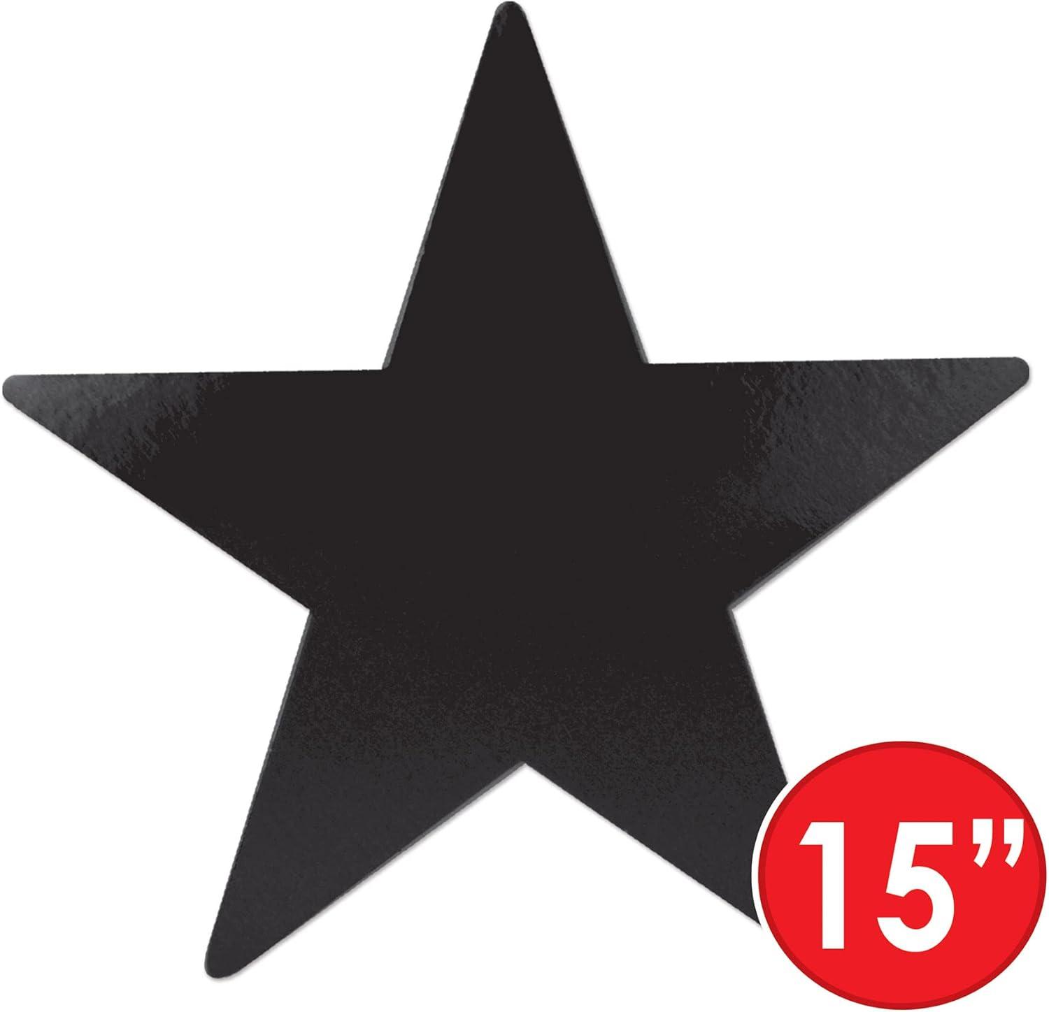 Beistle 24-Pack Foil Black Star Cutouts, Awards Night Party Decorations for Occasions, Celebrations & Events, Star Theme Decor for Wall & Table, 15”
