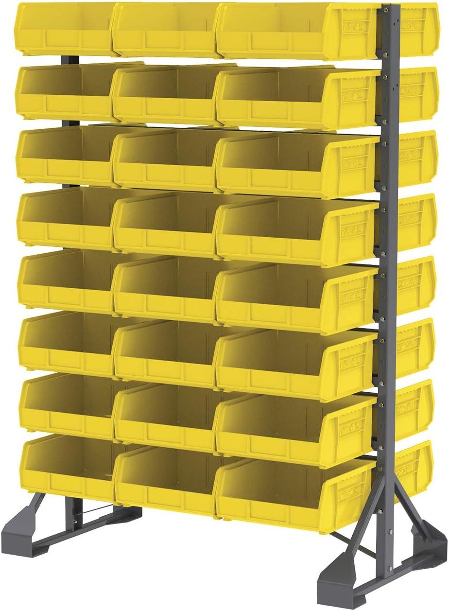 Akro-Mils  Plastic Stacking Bin - 11 x 10.88 x 5 in., Yellow