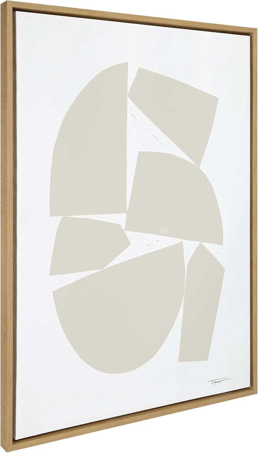 Kate and Laurel Sylvie Constructed I Neutral Framed Canvas by Statement Goods