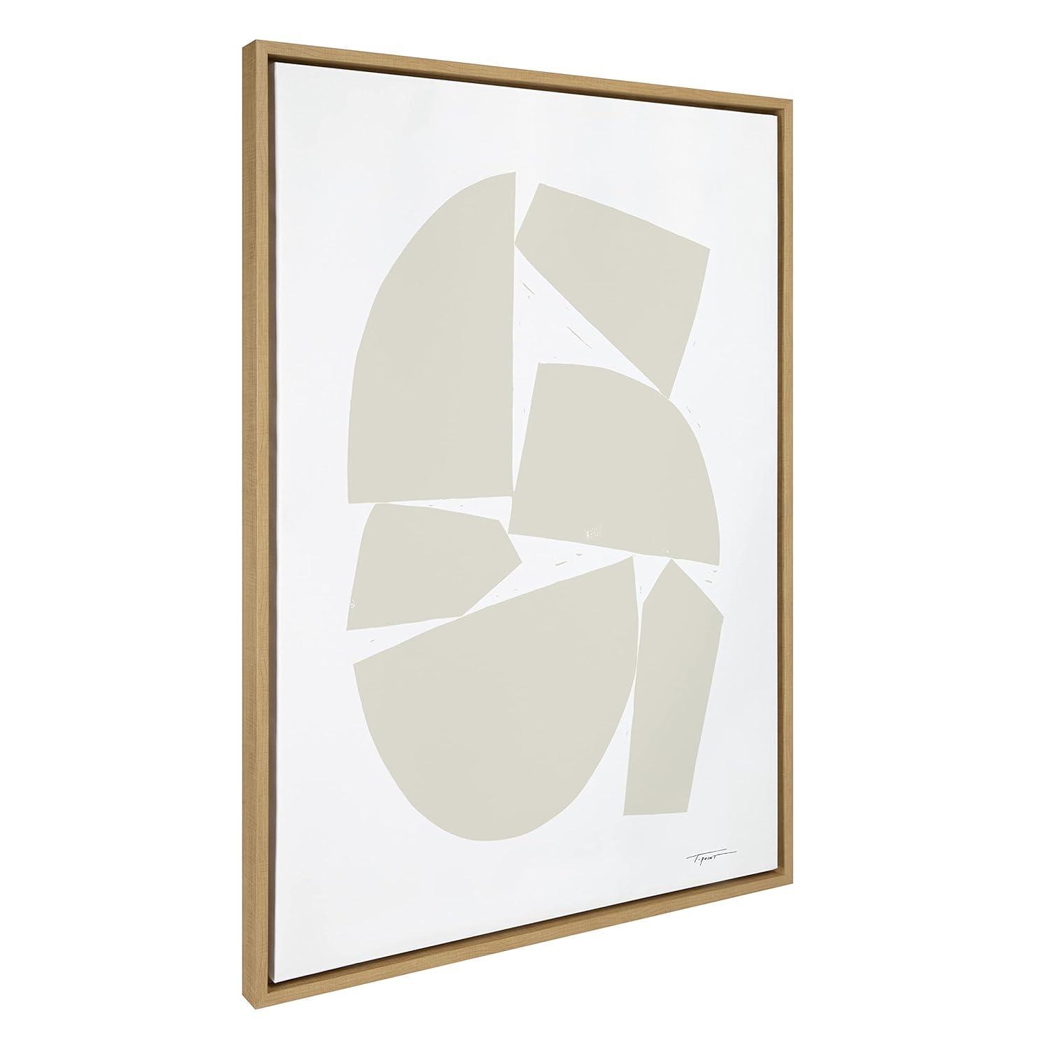 Kate and Laurel Sylvie Constructed I Neutral Framed Canvas by Statement Goods